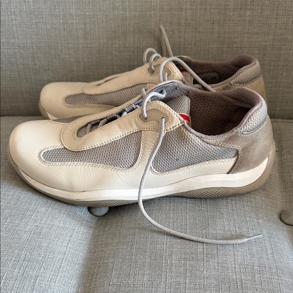 Prada Women’s America’s Cup Sneakers - Off White/Grey Size 40/10 - Picture 4 of 9